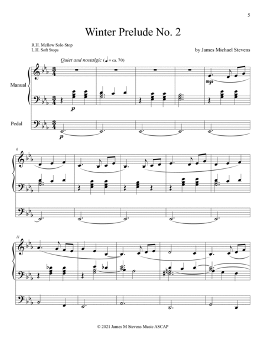 Winter Preludes for Organ, Nos. 1-5 Organ Solo scores gallery preview page 5