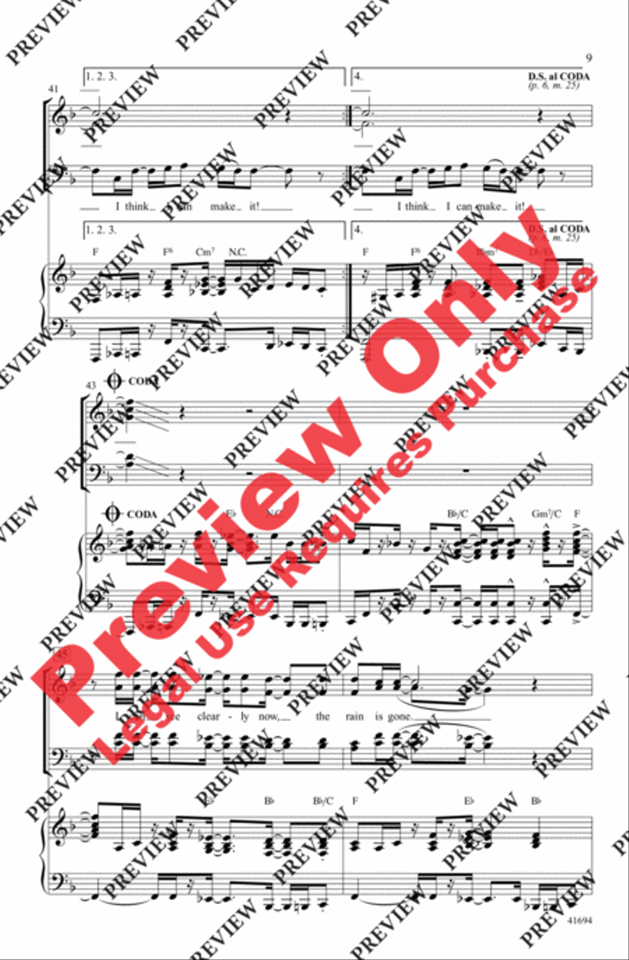 I Can See Clearly Now I Can See Clearly Now 4-Part scores gallery preview page 9