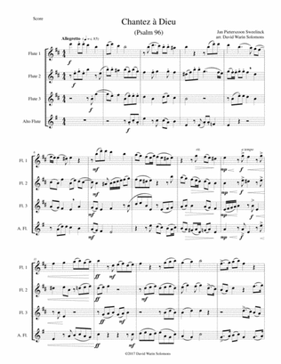 Chantez à Dieu for flute quartet (3 flutes and 1 alto flute)