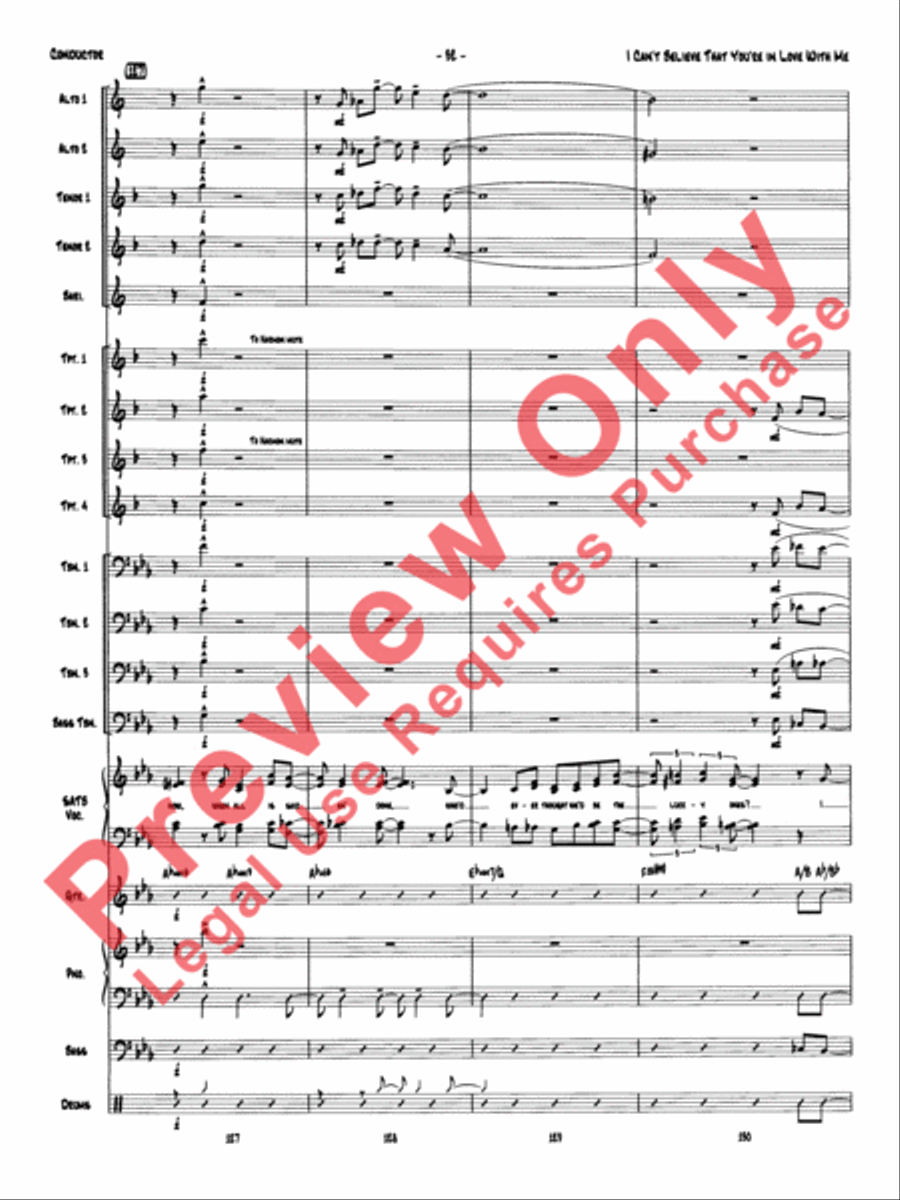 I Can't Believe That You're in Love with Me (score only) Jazz Ensemble scores gallery preview page 35