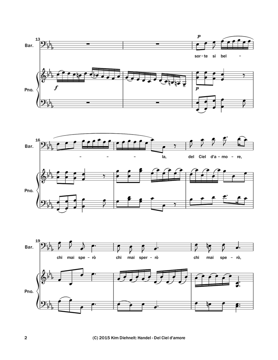 Handel: Del Ciel d’amore Handel: Del Ciel d’amore Piano, Vocal scores gallery preview page 3