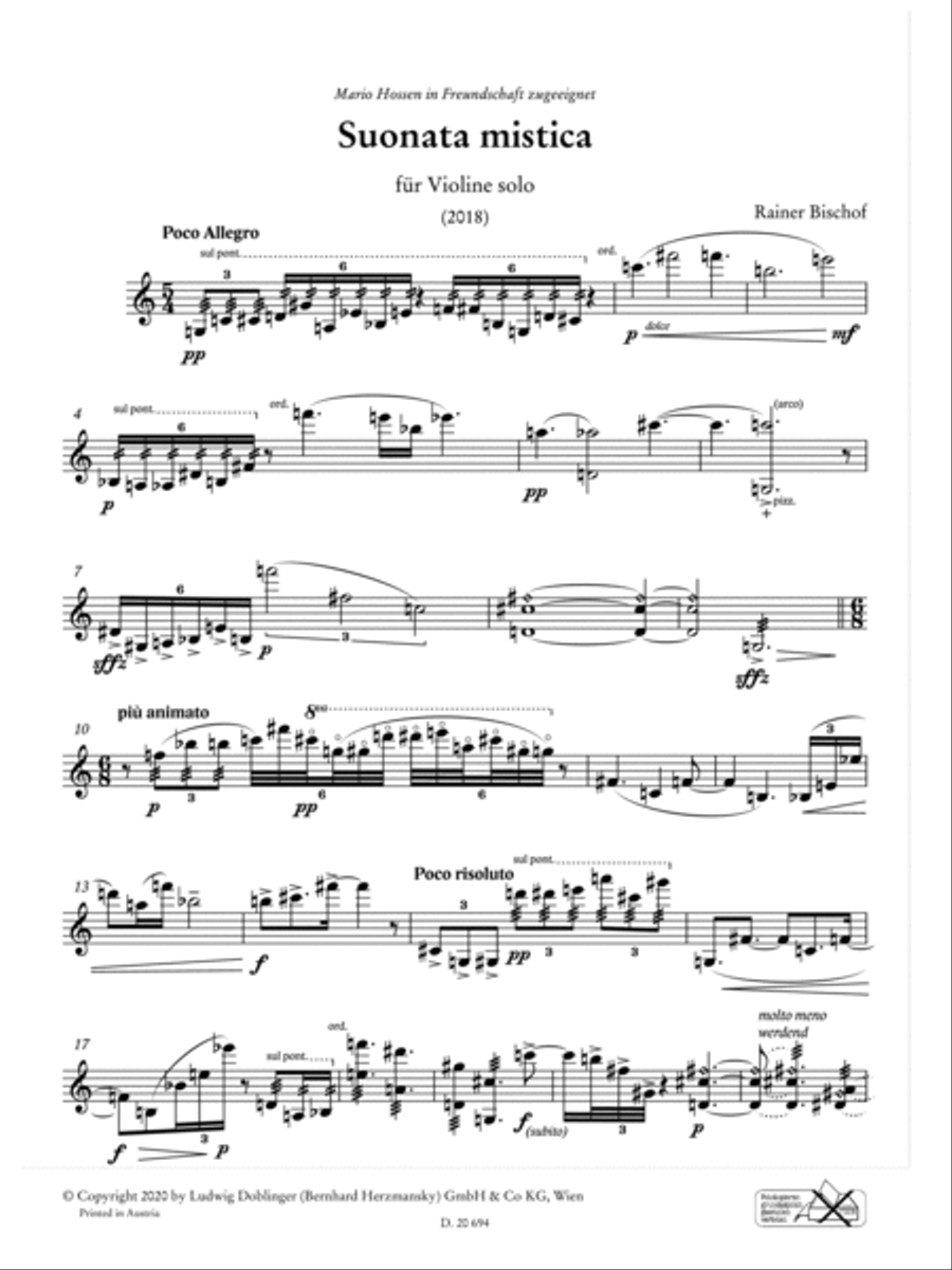 Suonata mistica Violin Solo scores gallery preview page 3