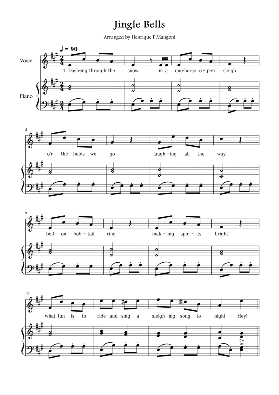 Jingle Bells Voice scores gallery preview page 1