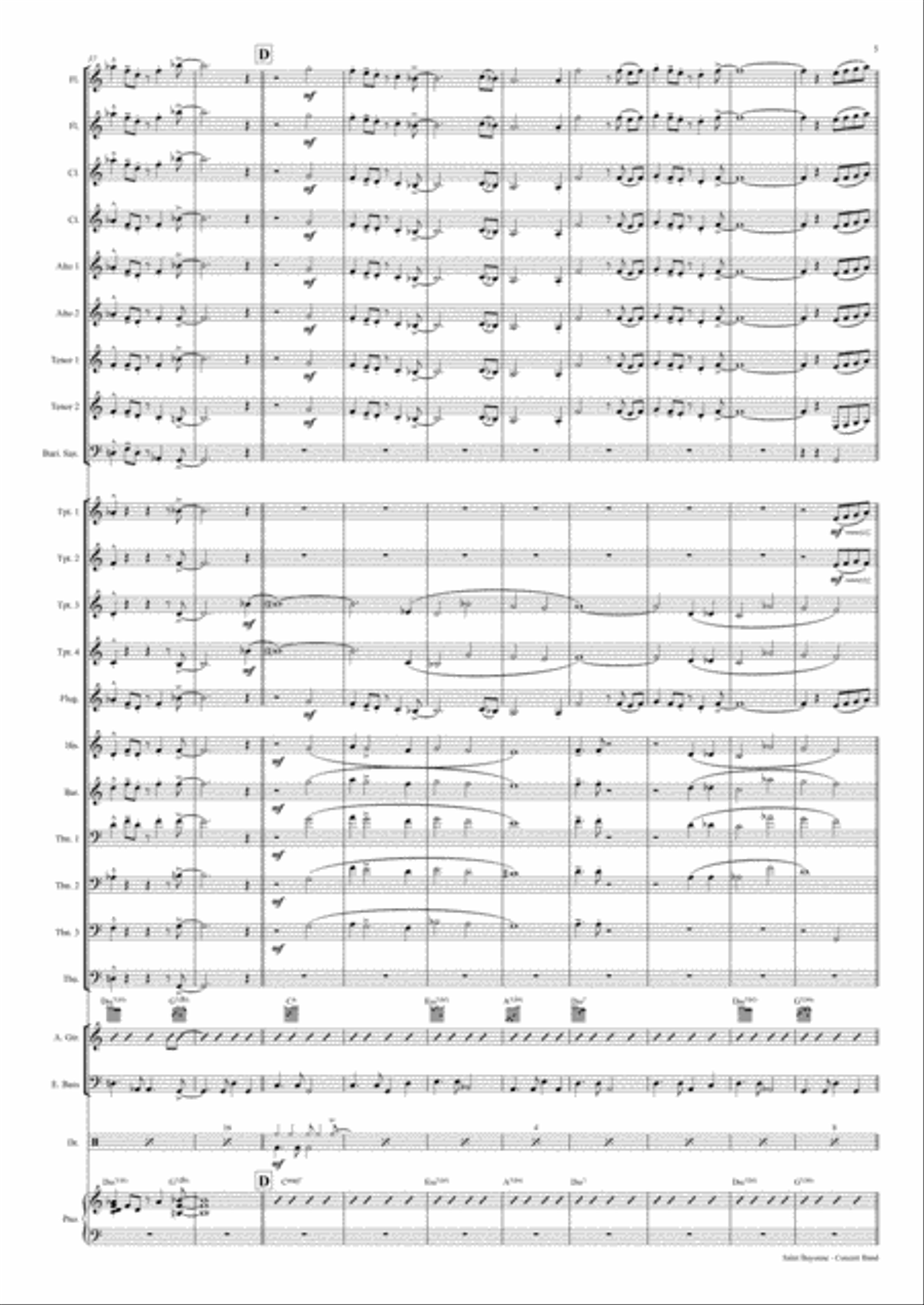Salut Bayonne - Samba for Concert band - w. Trp./Bugle Solo Concert Band scores gallery preview page 5