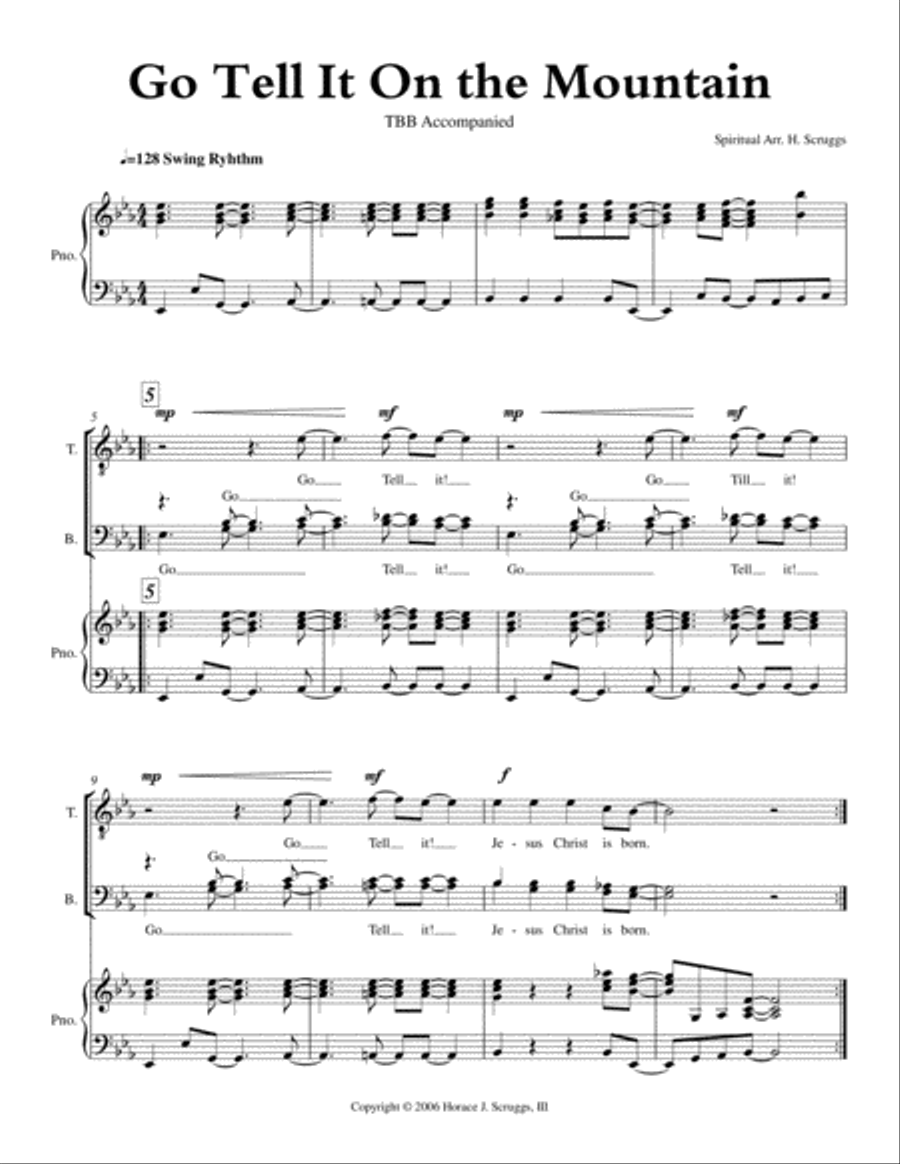 Go Tell on the Mountain Choir scores gallery preview page 2