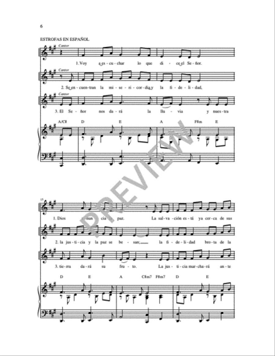Muéstranos Señor / Lord Show Us Your Mercy 4-Part scores gallery preview page 8