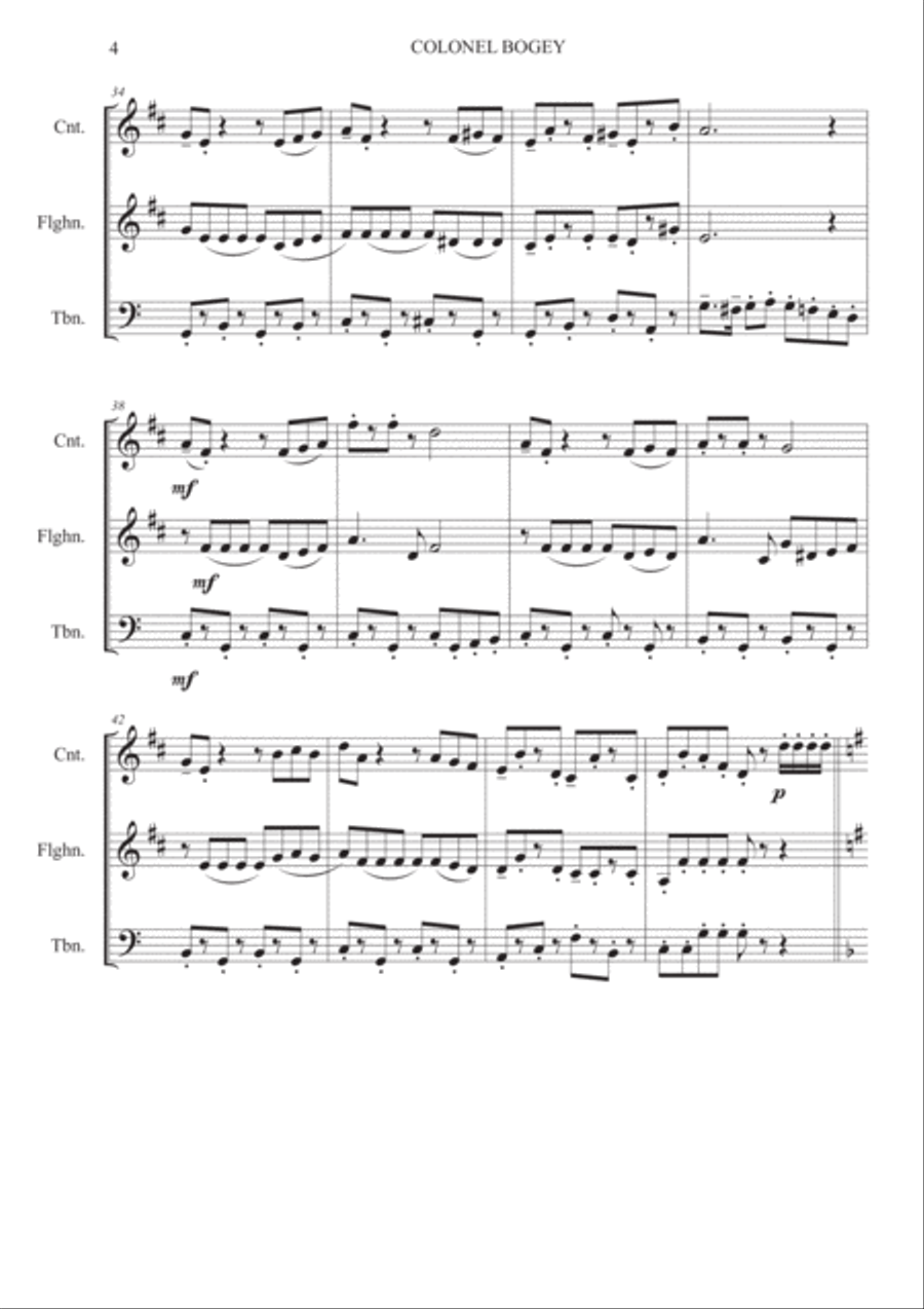 Colonel Bogey - Brass Trio Brass Trio scores gallery preview page 4
