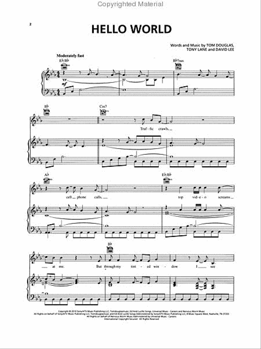 Hello World Hello World Piano, Vocal, Guitar scores gallery preview page 2