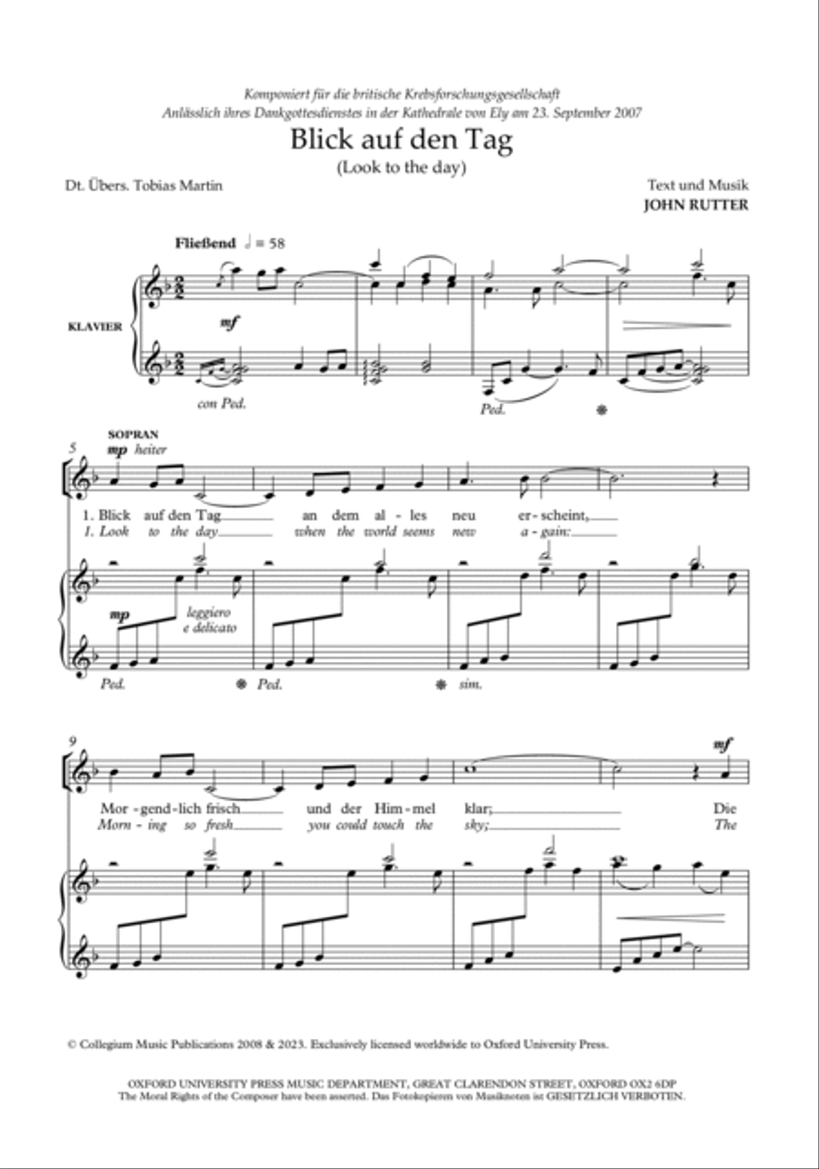 Blick auf den Tag (Look to the day) 4-Part scores gallery preview page 2