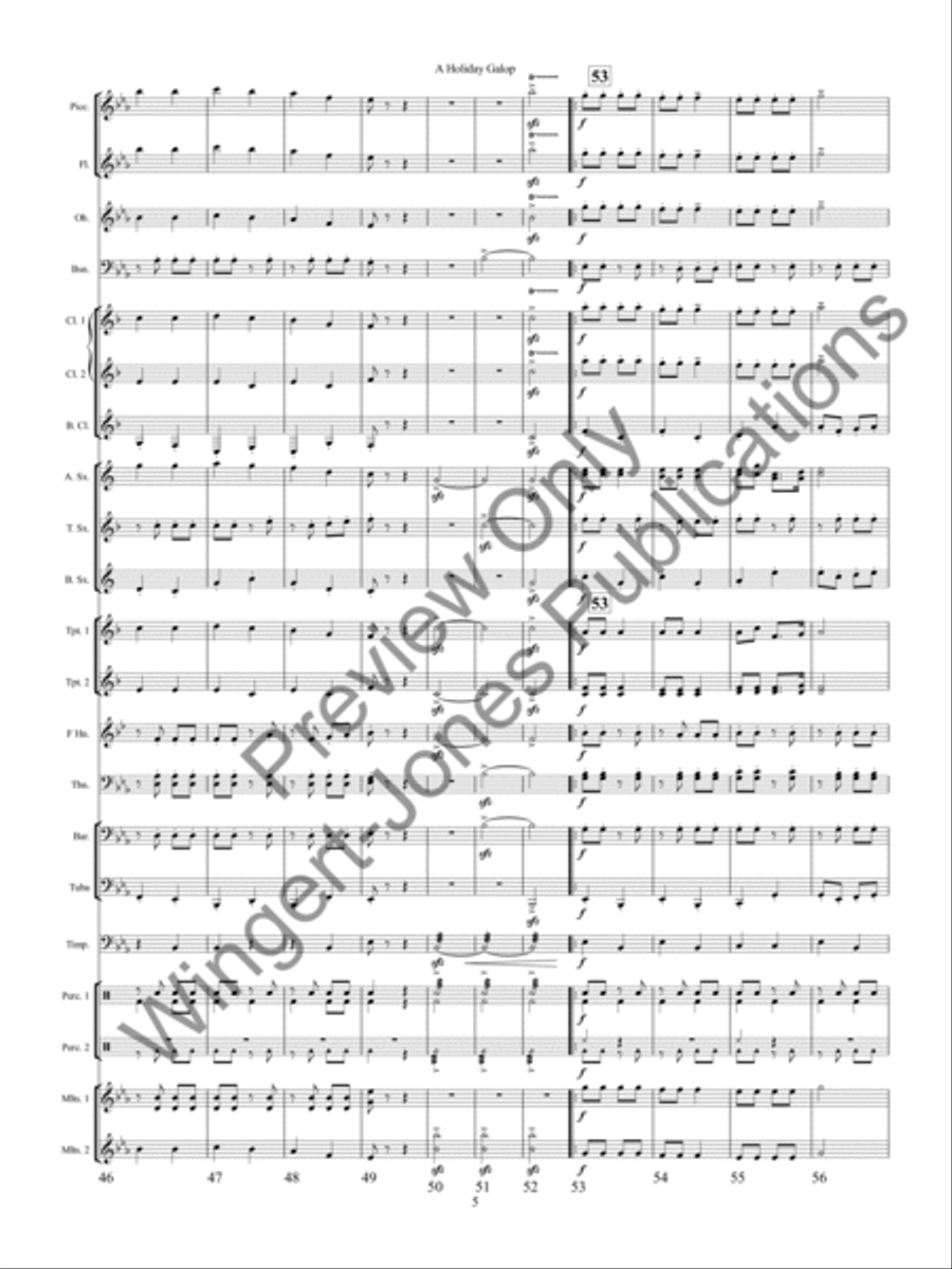 A Holiday Galop Concert Band scores gallery preview page 8