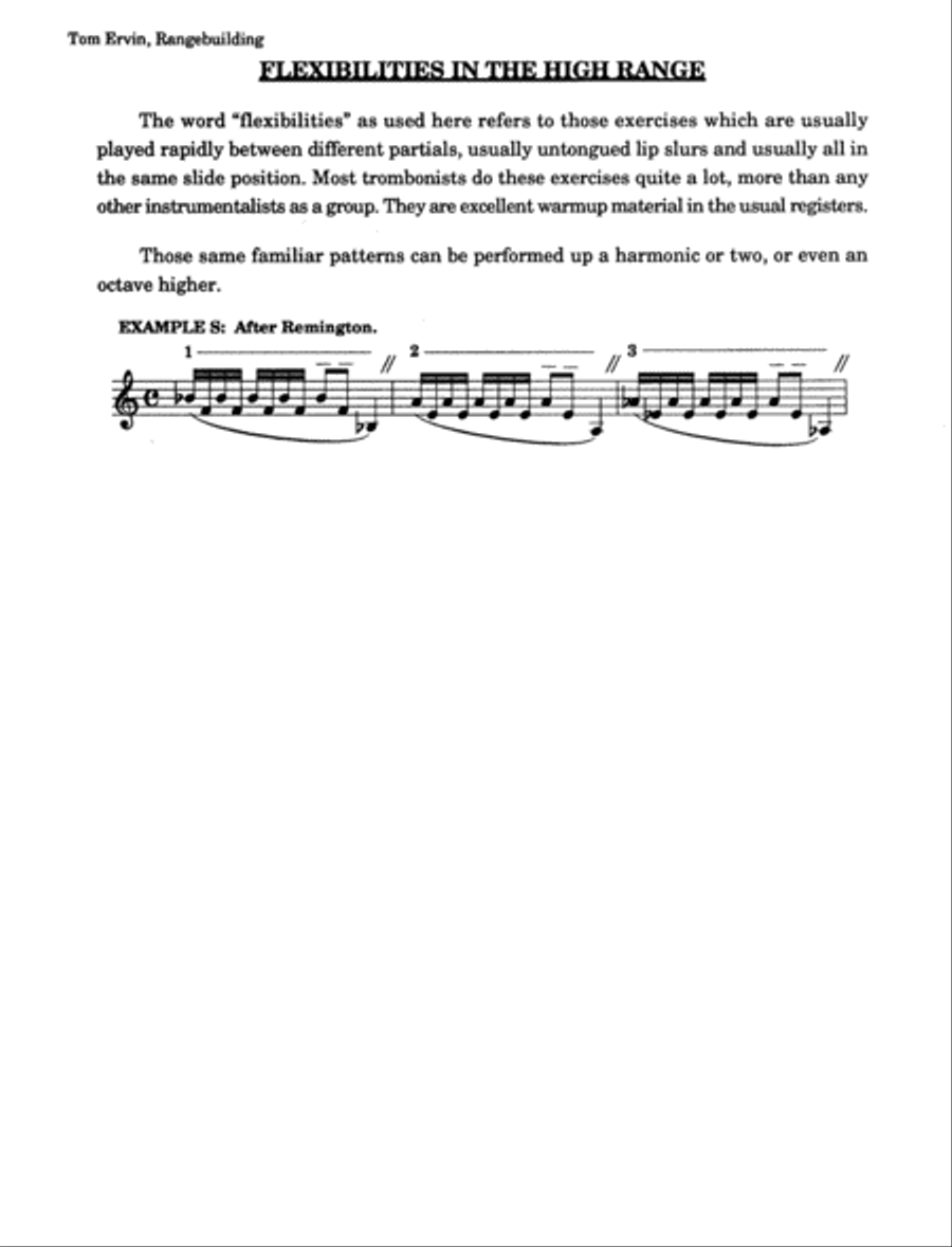 Rangebuilding on the Trombone by Tom Ervin Trombone Solo scores gallery preview page 10