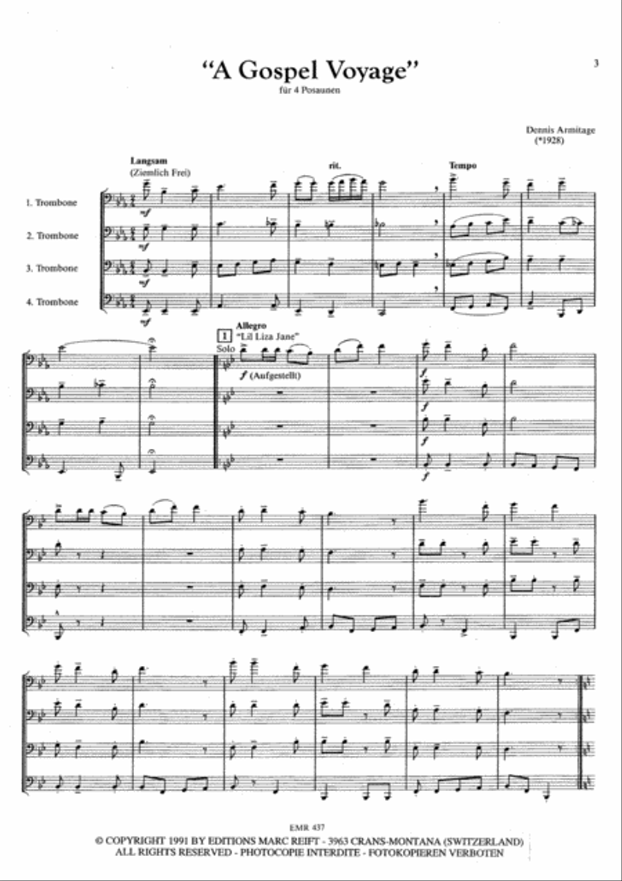A Gospel Voyage Trombone Quartet scores gallery preview page 3