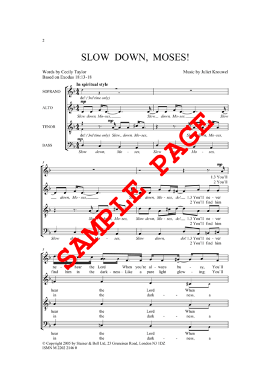 Slow down Moses. SATB 4-Part scores gallery preview page 2