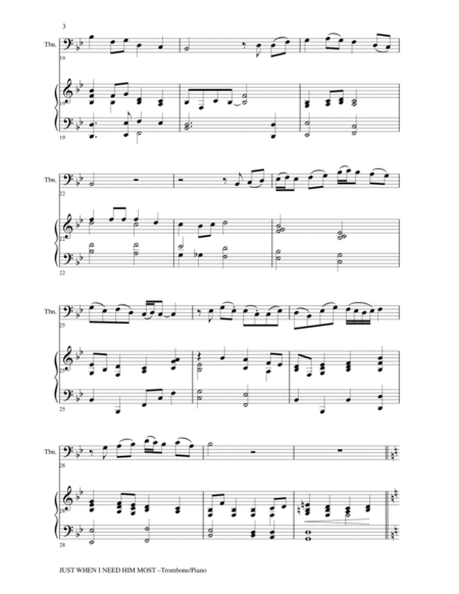 Gary Lanier: 3 BEAUTIFUL HYMNS, Set III (Duets for Trombone & Piano) image number null