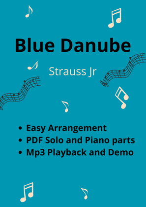 Blue Danube (Strauss Jr) + Mp3 Playback and Demo + Pdf Solo and Piano Parts