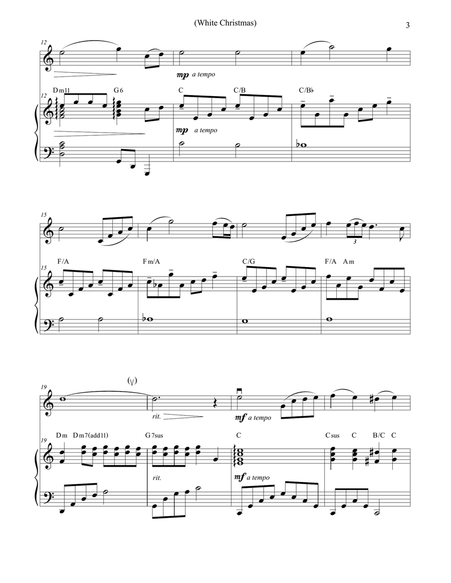 White Christmas Violin Solo scores gallery preview page 3