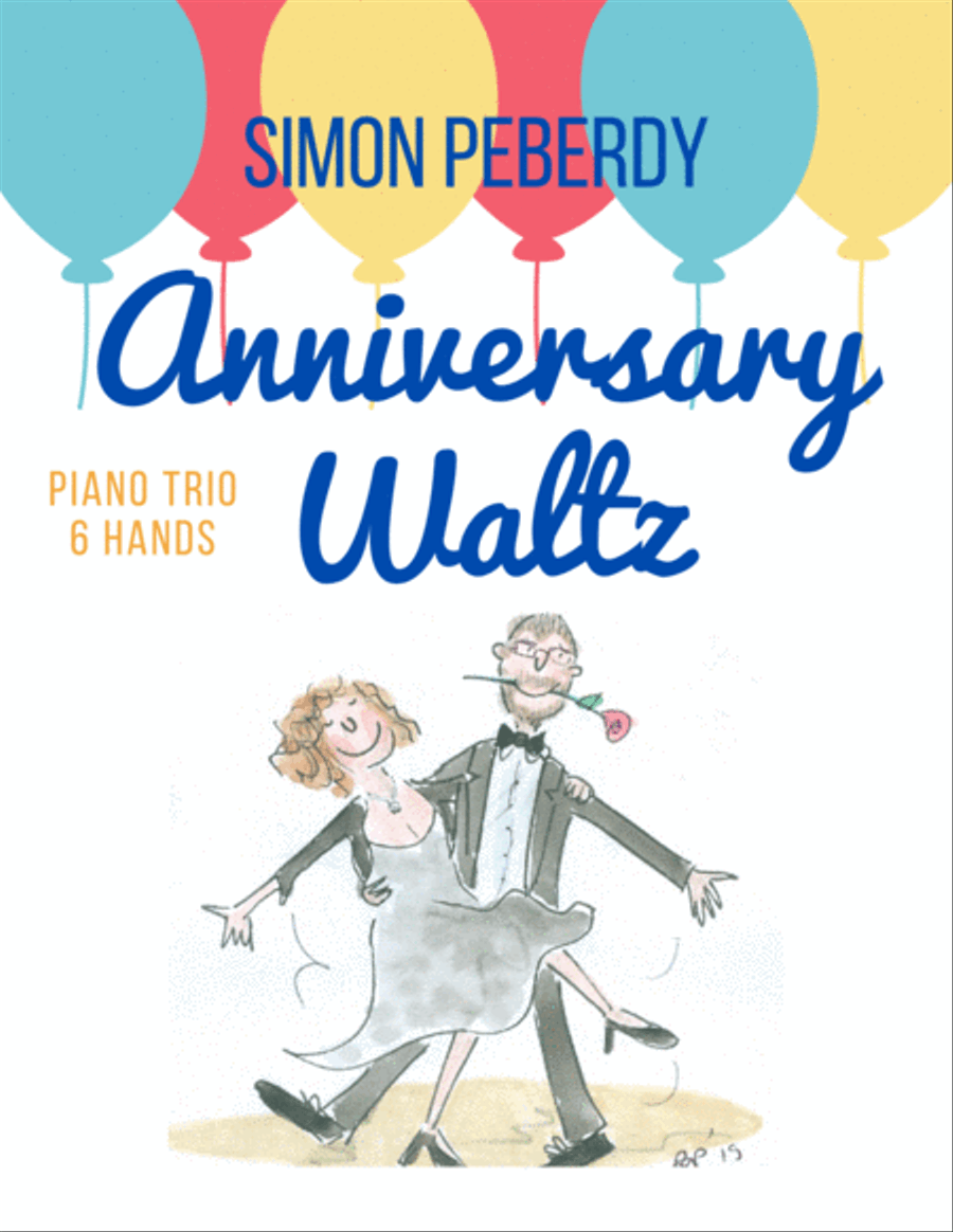 Anniversary Waltz, a Trio for piano 6 hands by Simon Peberdy Piano Duet scores gallery preview page 1