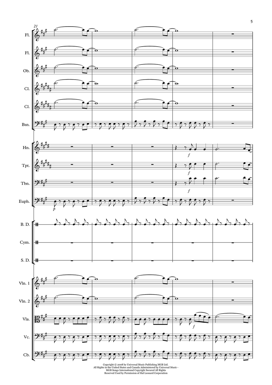 Viva La Vida Full Orchestra scores gallery preview page 5