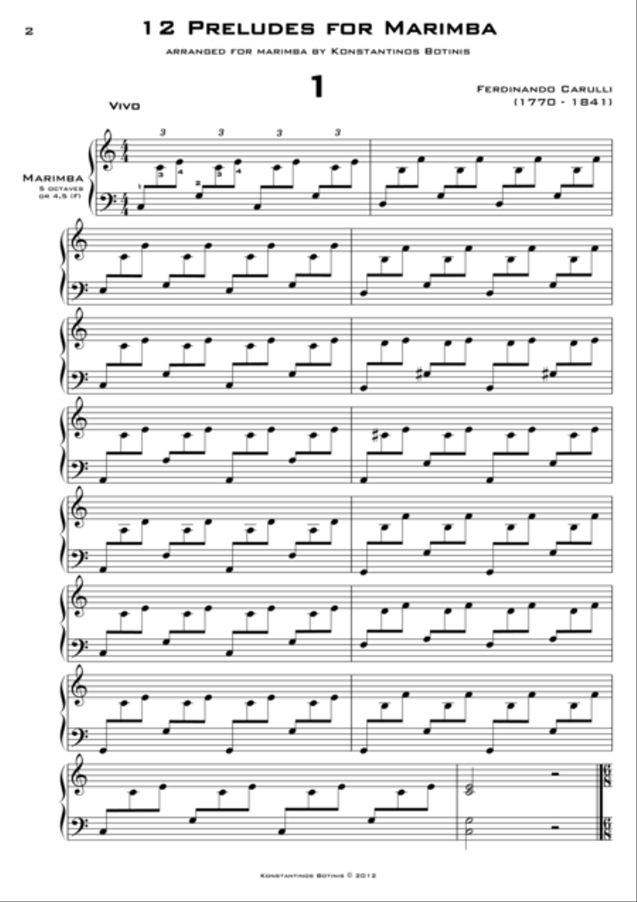 12 PRELUDES FOR MARIMBA 12 PRELUDES FOR MARIMBA Marimba scores gallery preview page 1