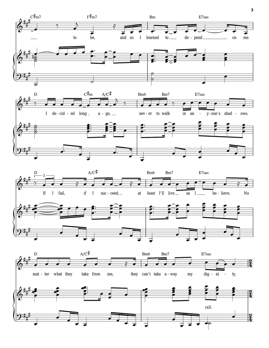 The Greatest Love Of All Piano, Vocal scores gallery preview page 3