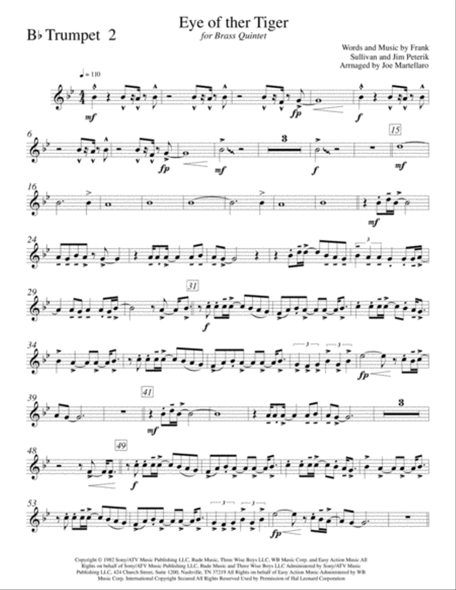 Eye Of The Tiger Brass Ensemble scores gallery preview page 4