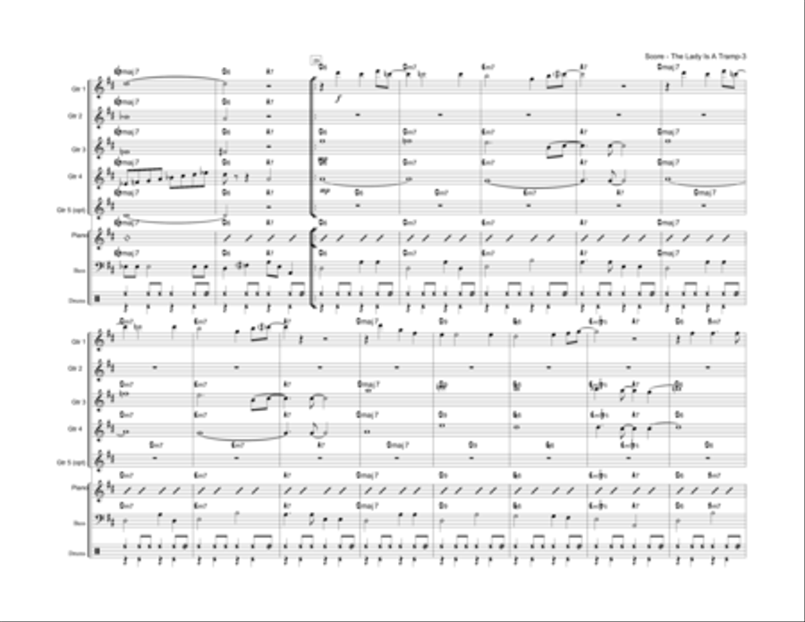 The Lady Is A Tramp Jazz Ensemble scores gallery preview page 4
