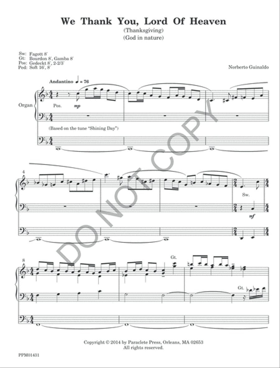 Thanksgiving and Harvest Thanksgiving and Harvest Organ scores gallery preview page 4