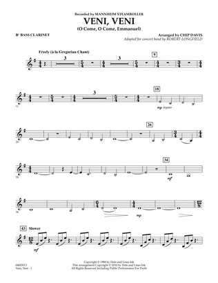 Veni, Veni (O Come, O Come Emmanuel) - Bb Bass Clarinet