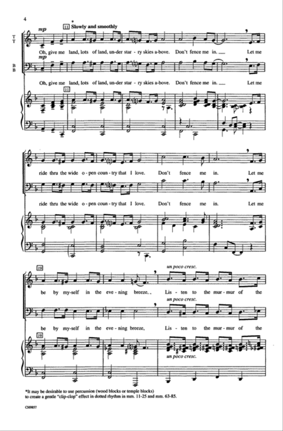 Don't Fence Me In Men's Choir scores gallery preview page 3