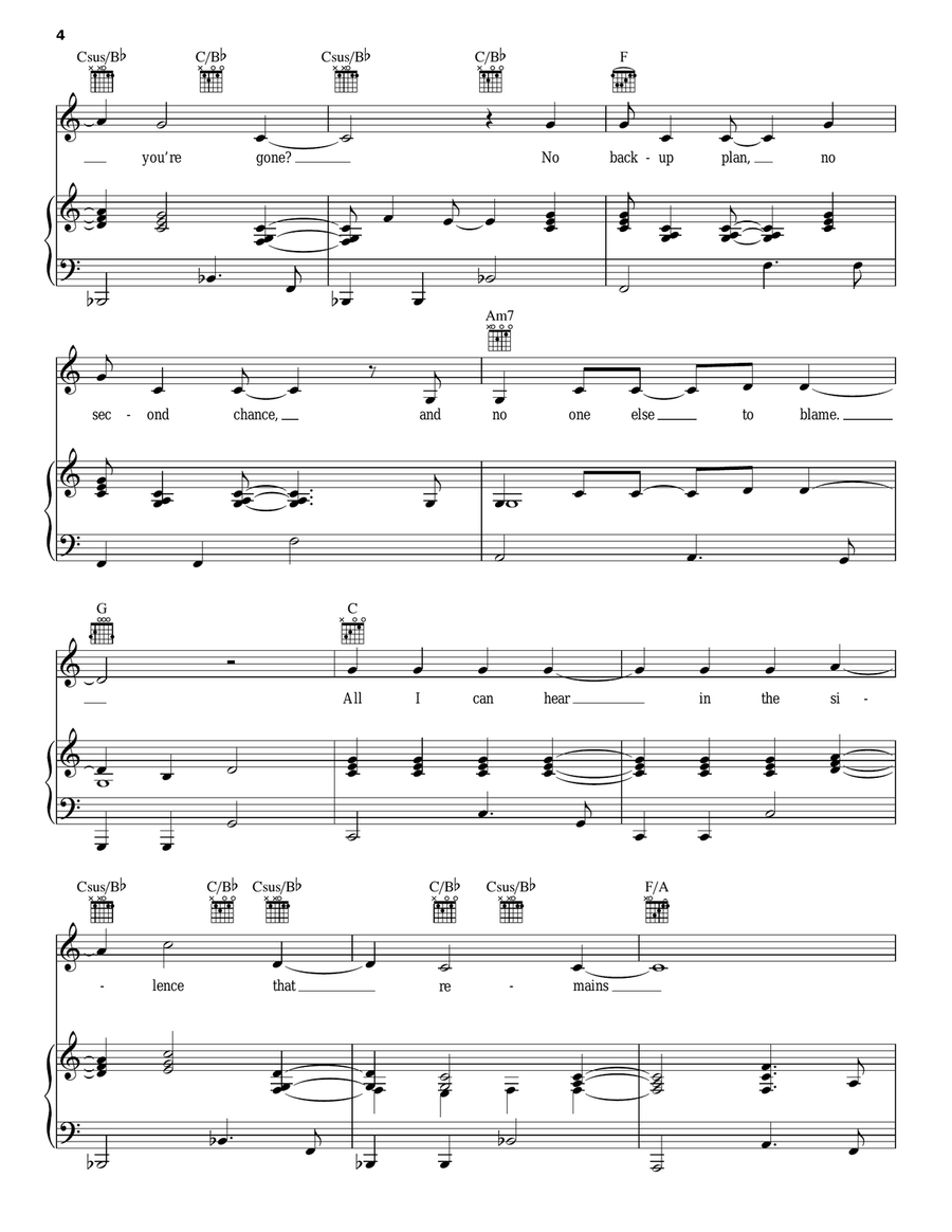Words I Couldn't Say Words I Couldn't Say Piano, Vocal, Guitar scores gallery preview page 4