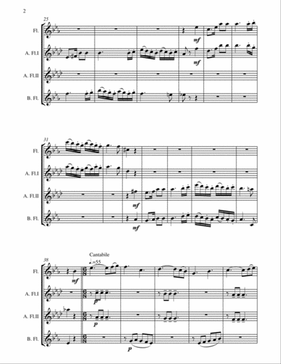 Episode Fugue - Woodwind Quartet - Chamber Music - Flute Choir - Flute; 2 Alto Flutes and Bass Flute Woodwind Quartet scores gallery preview page 6