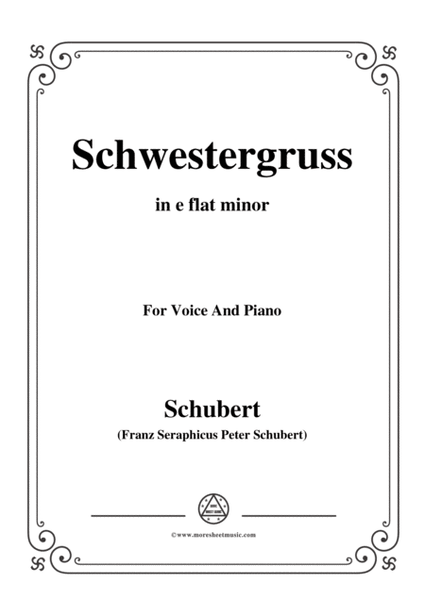 Schubert-Schwestergruss,in e flat minor,for Voice&Piano image number null