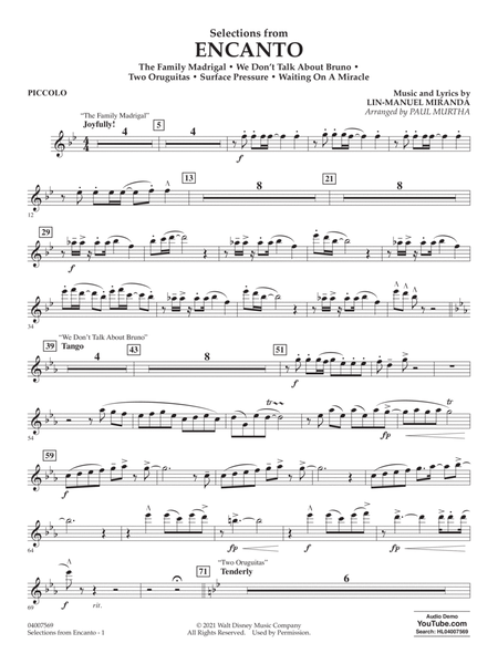 Selections from Encanto (arr. Paul Murtha) - Piccolo