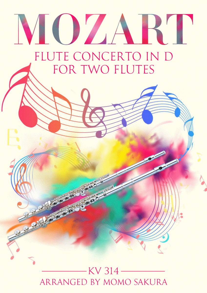 Mozart Flute Concerto No.2 KV314 complete set <parts> arranged for 2 Flutes/ Flute duet image number null