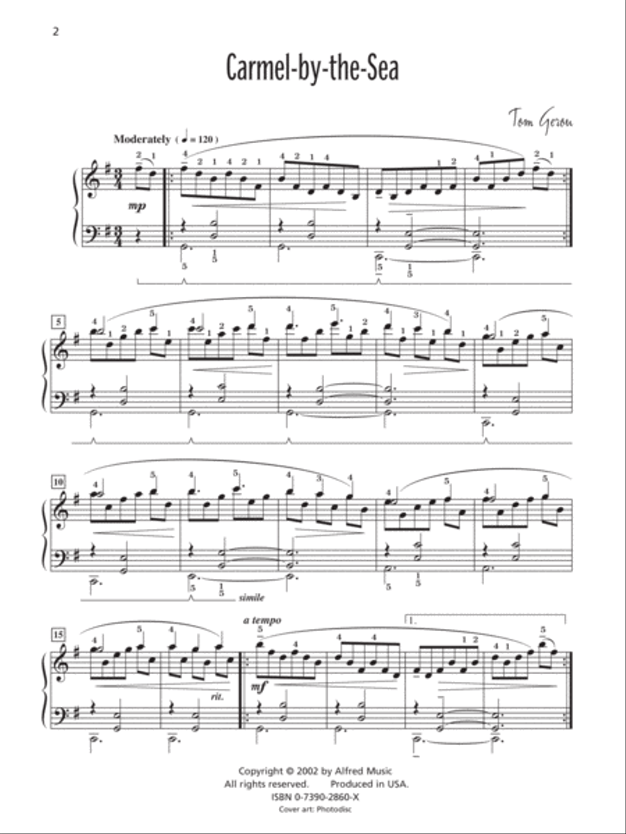California Coastline Piano Solo scores gallery preview page 2