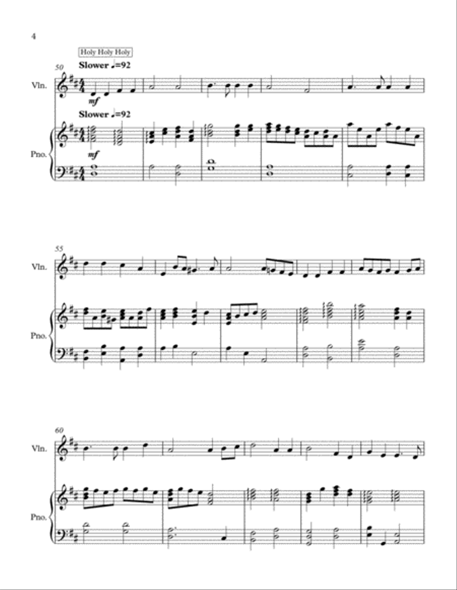A Medley of Favourite Hymns (violin and piano) Violin Solo scores gallery preview page 4