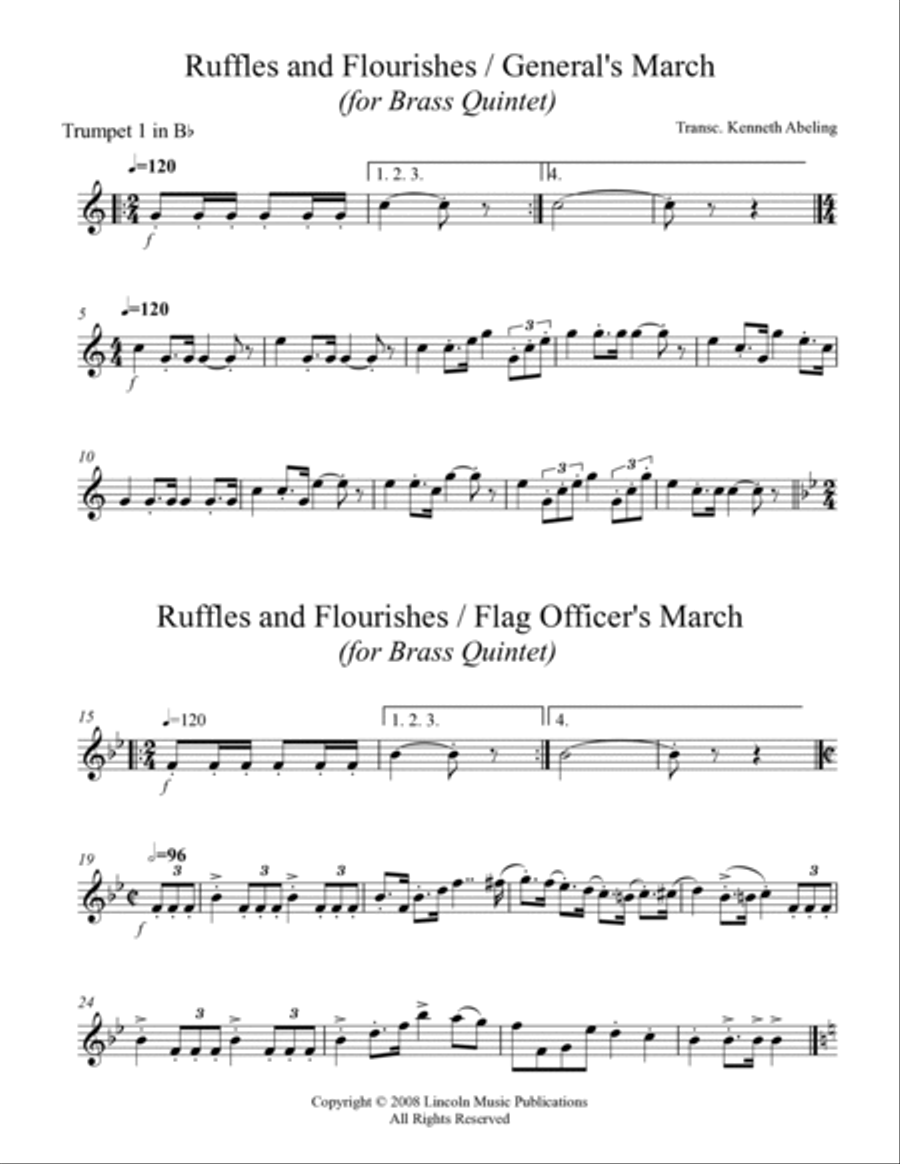 March - Generals & Flag March (for Brass Quintet) Brass Quintet scores gallery preview page 4