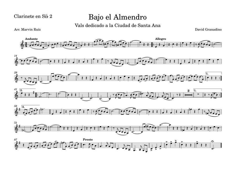 Bajo el Almendro Marching Band scores gallery preview page 3