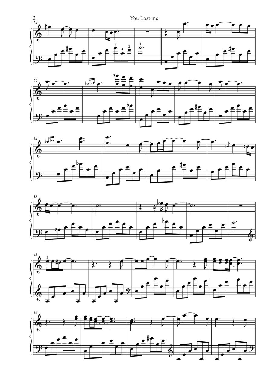 You Lost Me You Lost Me Piano Solo scores gallery preview page 2