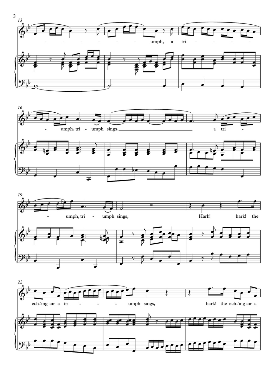 Hark the Ech'ing Air - The Fairy Queen (Bb Major) Soprano Voice scores gallery preview page 3