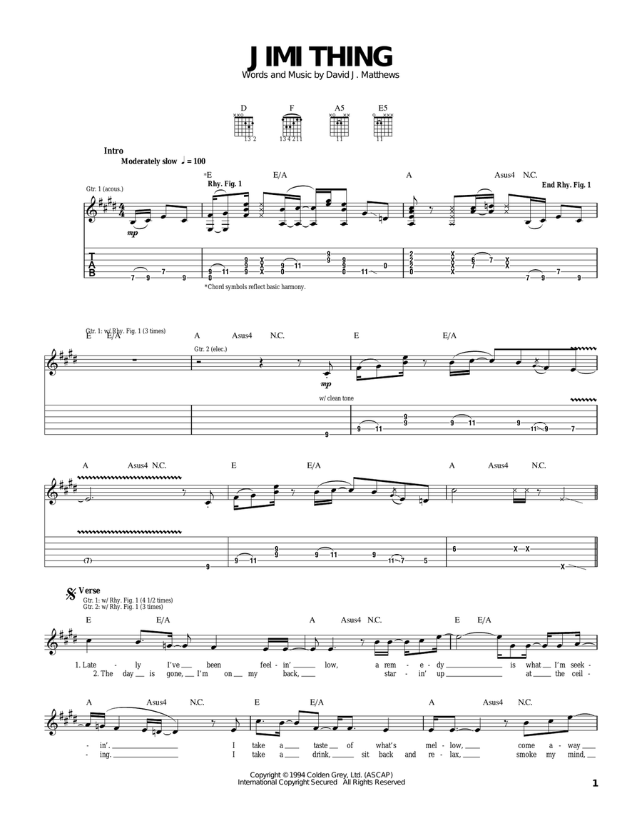 Jimi Thing Acoustic Guitar scores gallery preview page 1