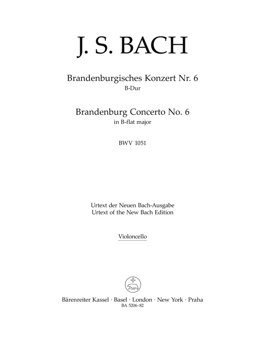Brandenburg Concerto, No. 6 B flat major, BWV 1051 School and Community scores gallery preview page 1