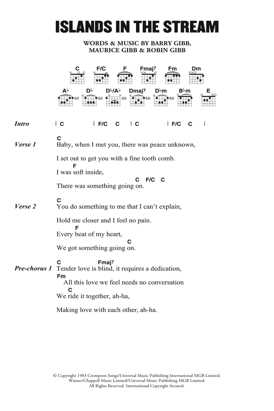 Islands In The Stream Electric Guitar scores gallery preview page 1