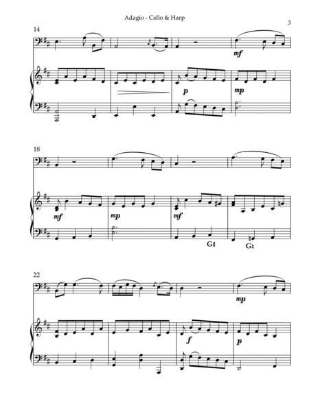 Adagio Religioso, K622, Duet for Cello & Pedal Harp image number null