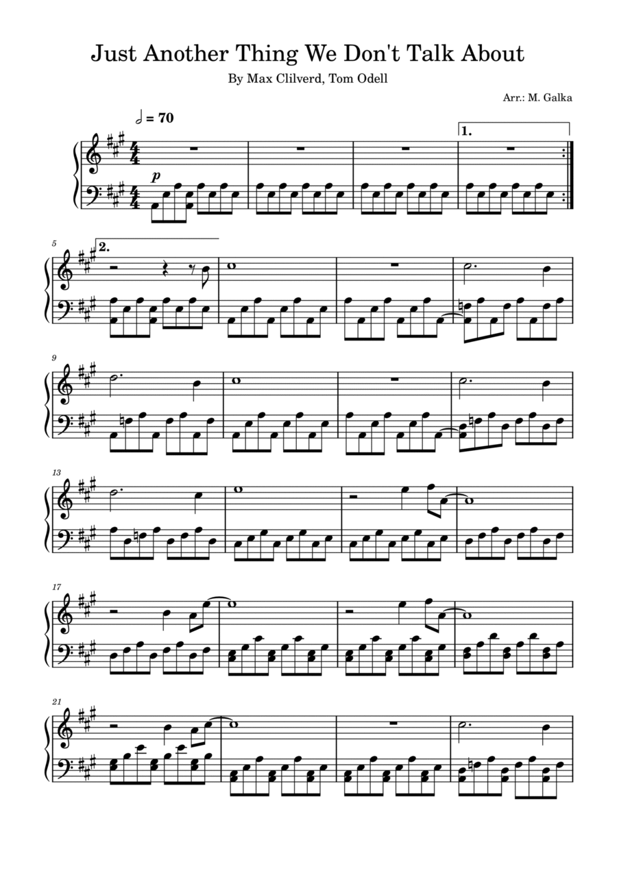 Just Another Thing We Don't Talk About Piano Solo scores gallery preview page 1