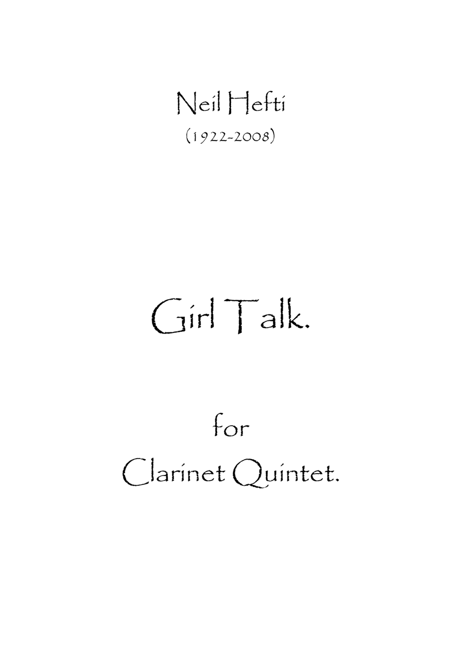 Girl Talk Girl Talk Clarinet Quintet scores gallery preview page 1