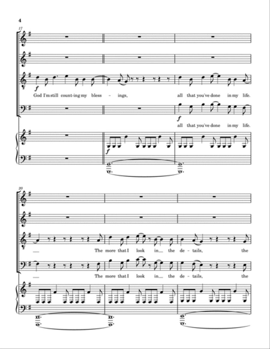 Counting My Blessings 4-Part scores gallery preview page 5