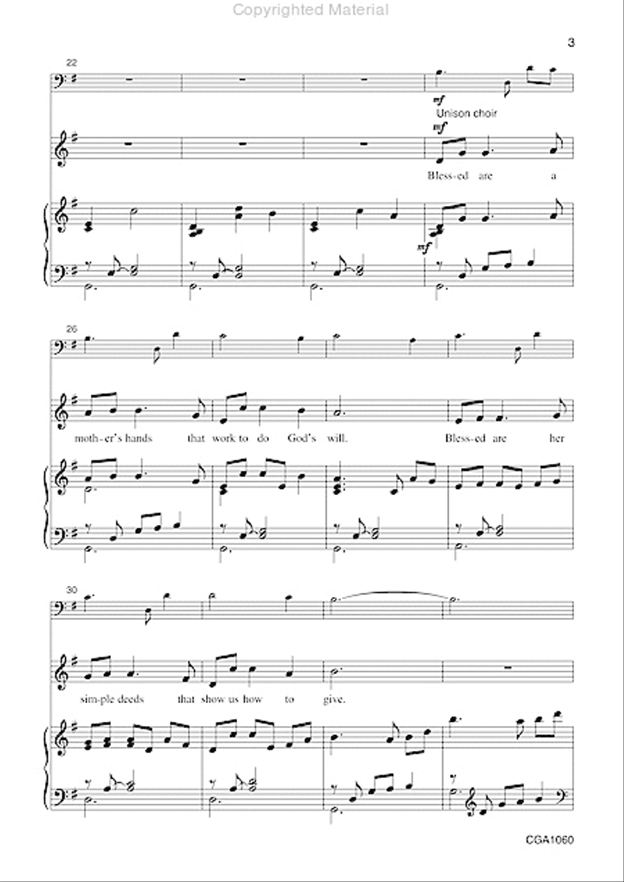 A Mother's Love Unison Choir scores gallery preview page 4