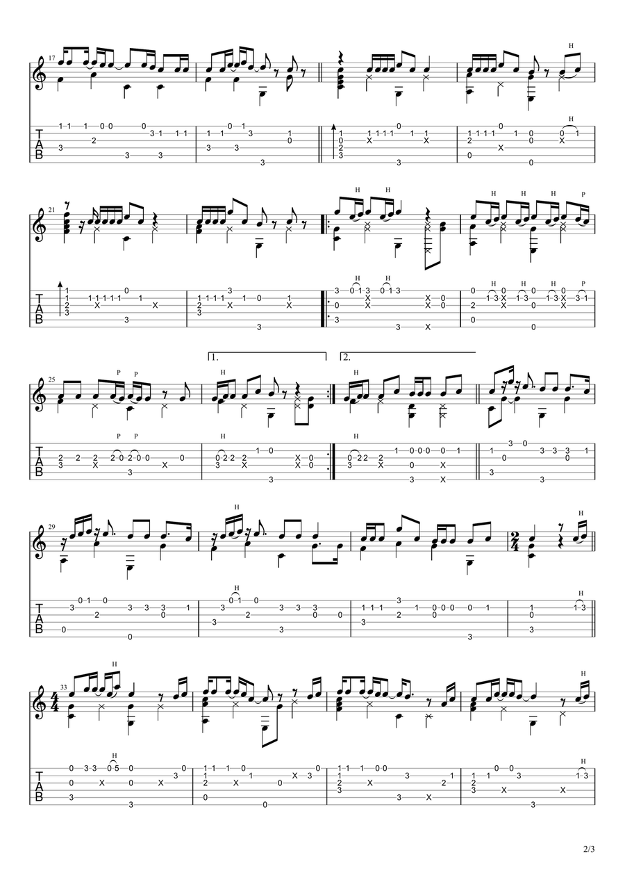 Memories Acoustic Guitar scores gallery preview page 2