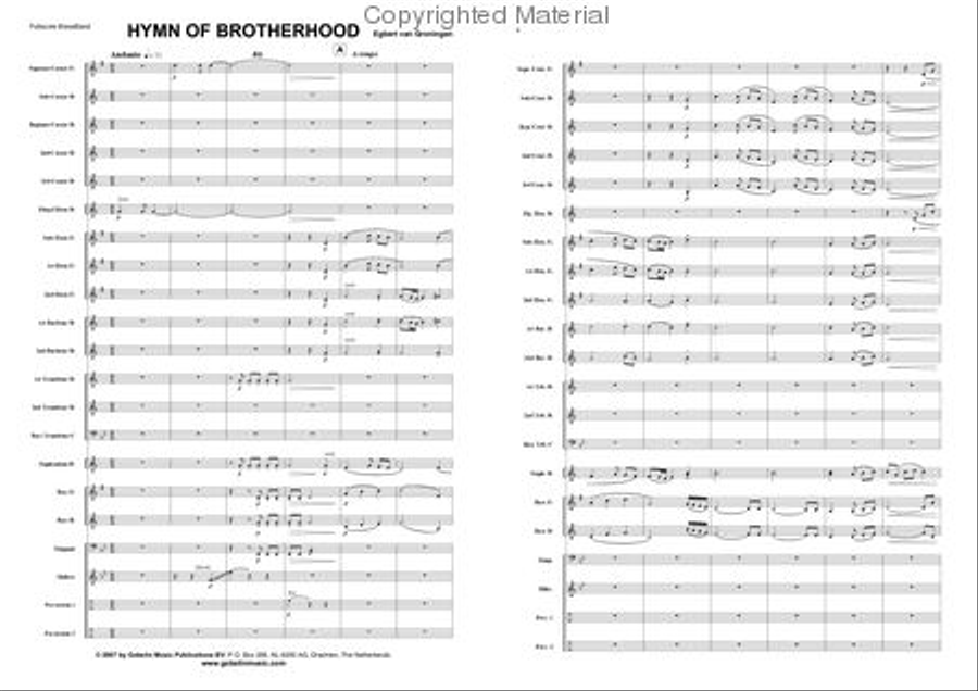 Hymn of Brotherhood Brass Band scores gallery preview page 2